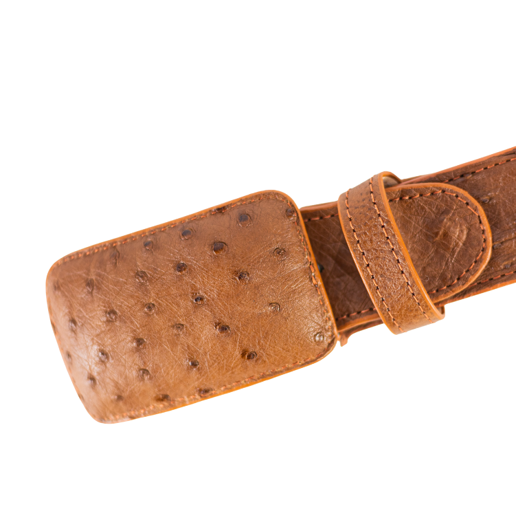 Cinturón Vaquero Avestruz Cognac